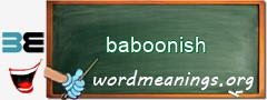WordMeaning blackboard for baboonish